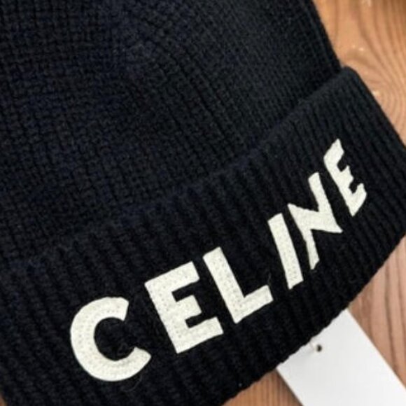 Celine Black Knit Hat with Box - Picture 5 of 6